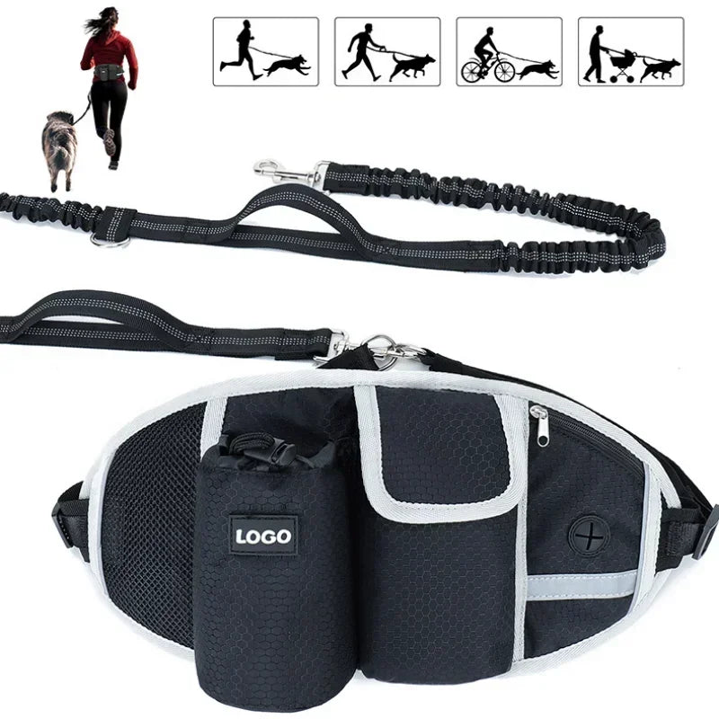 Outdoor Pet Waistpack with Leash – Hands-Free Dog Walking Belt for Running, Training & Hiking | Reflective, Adjustable & Multifunctional