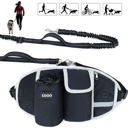 Outdoor Pet Waistpack with Leash – Hands-Free Dog Walking Belt for Running, Training & Hiking | Reflective, Adjustable & Multifunctional