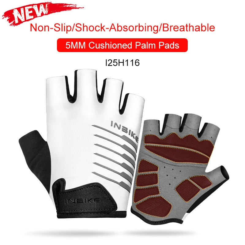 INBIKE Shockproof Gel Half Finger Cycling Gloves – Breathable Summer MTB Gloves