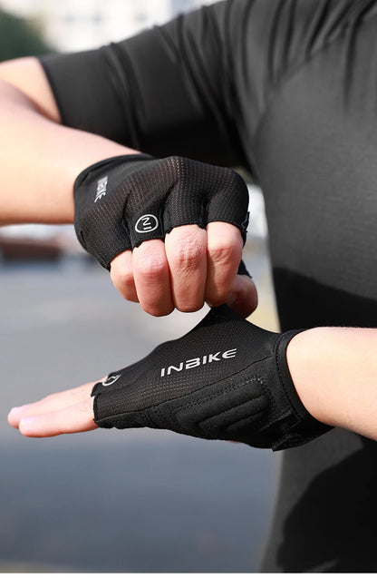 INBIKE Half Finger Cycling Gloves – Breathable, Shock-Absorption MTB Gloves