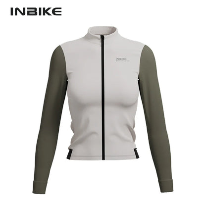 INBIKE Women’s Winter Cycling Jersey – Long Sleeve Fleece, Windproof & Reflective