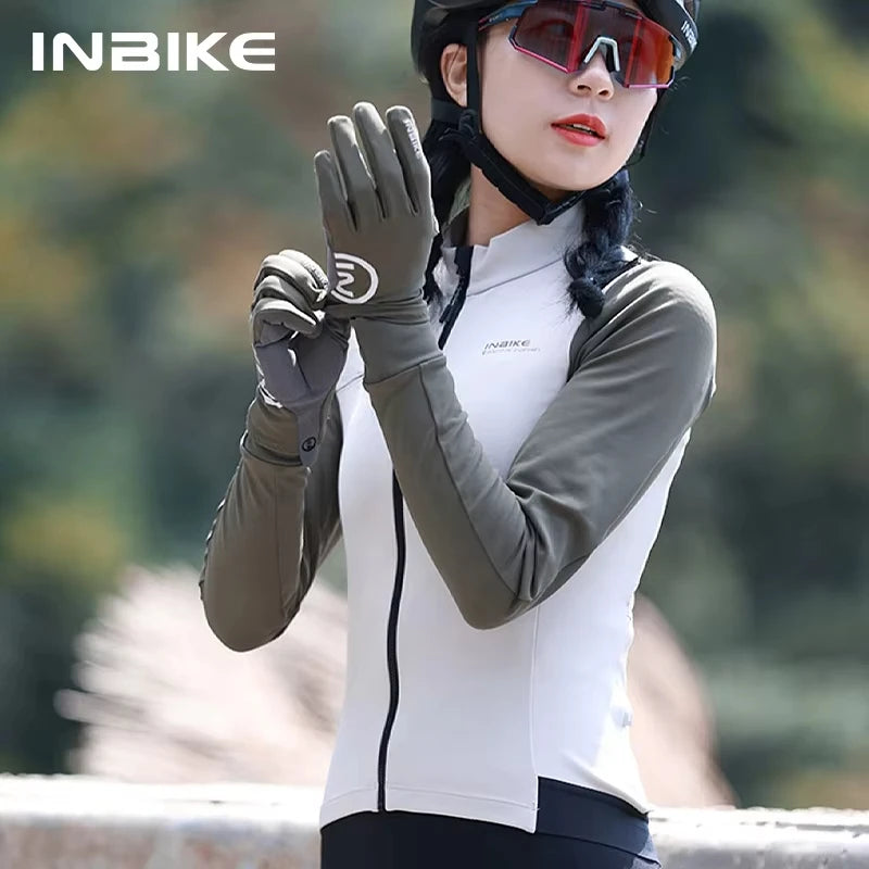 INBIKE Women’s Winter Cycling Jersey – Long Sleeve Fleece, Windproof & Reflective