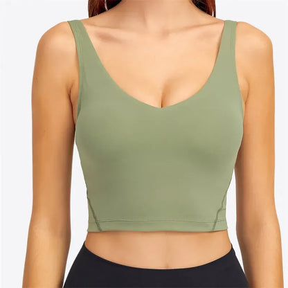 Crop Top – Longline Sports Bra with Shelf Bra