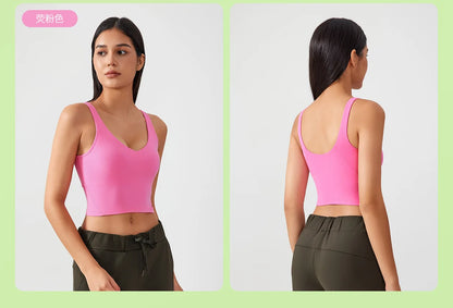 Women's Sports Bra – U-Back, Fixed Pad, Shockproof Yoga & Gym Crop Top