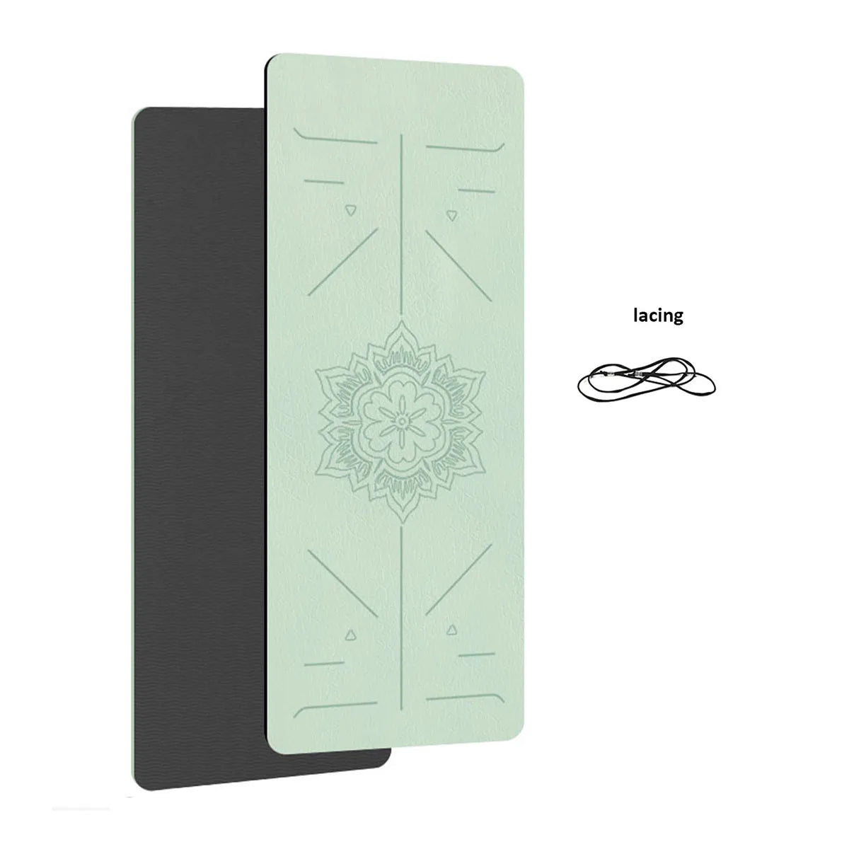 TPE Yoga Mat – Non-Slip Fitness Mat with Alignment Lines for Home Workouts & Beginners