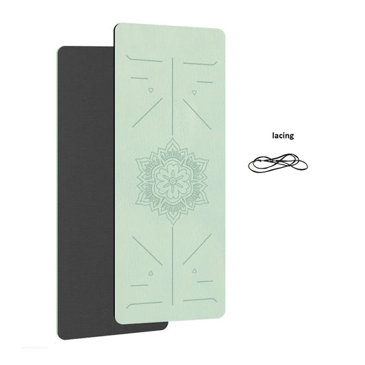 TPE Yoga Mat – Non-Slip Fitness Mat with Alignment Lines for Home Workouts & Beginners