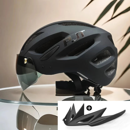 PJT Rechargeable LED Cycling Helmet with Sunglasses Shield