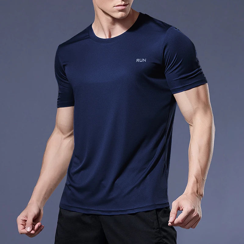 Men’s Summer Quick-Dry Gym T-Shirt – Oversized Fitness & Running Top Brazil Jersey Style