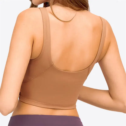 Crop Top – Longline Sports Bra with Shelf Bra