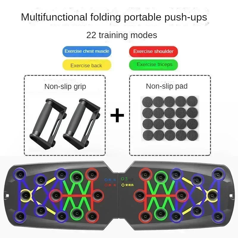 Portable Multifunctional Push-Up Board Set with Handles – Foldable Home Gym Equipment for Chest, Abs, Arms & Back Training