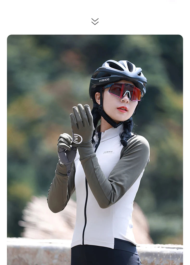 INBIKE Women’s Winter Cycling Jersey – Long Sleeve Fleece, Windproof & Reflective