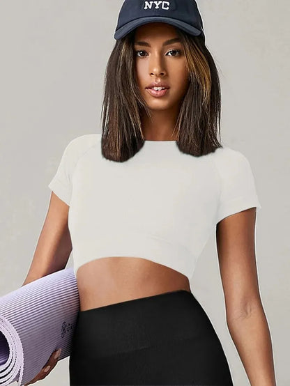 Women’s Seamless Yoga Top – Short Sleeve, Quick-Dry Activewear