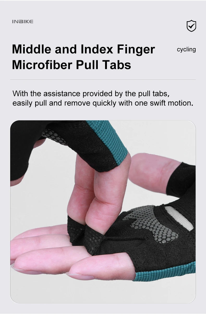 INBIKE Half Finger Cycling Gloves – Breathable, Shock-Absorption MTB Gloves