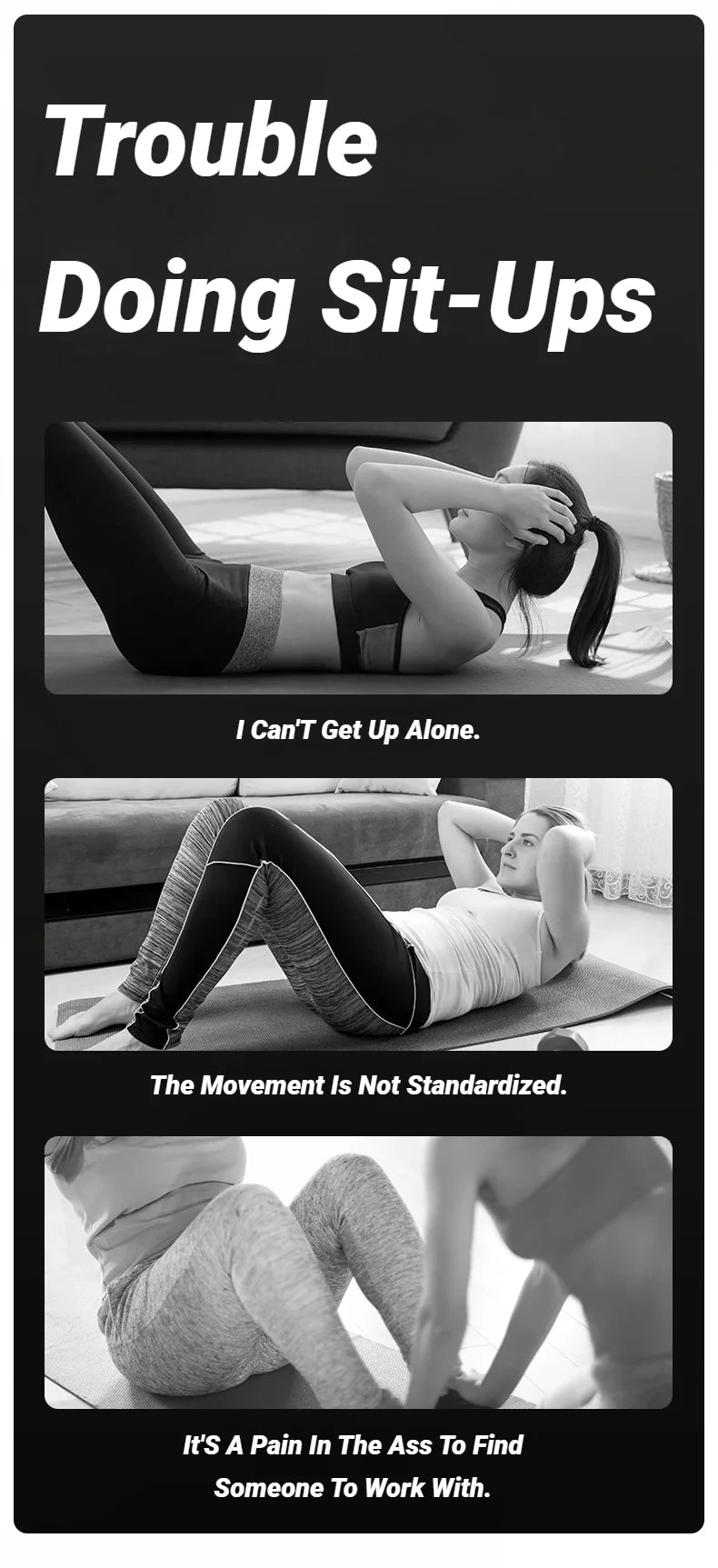 Abdominal Sit-Up Equipment with Suction Cups & Adjustable Ankle Support