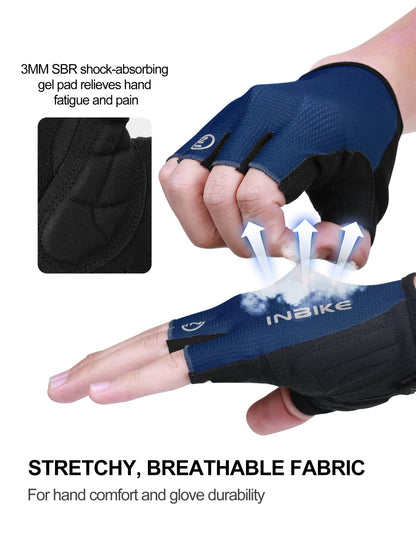 INBIKE Half Finger Cycling Gloves – Breathable, Shock-Absorption MTB Gloves