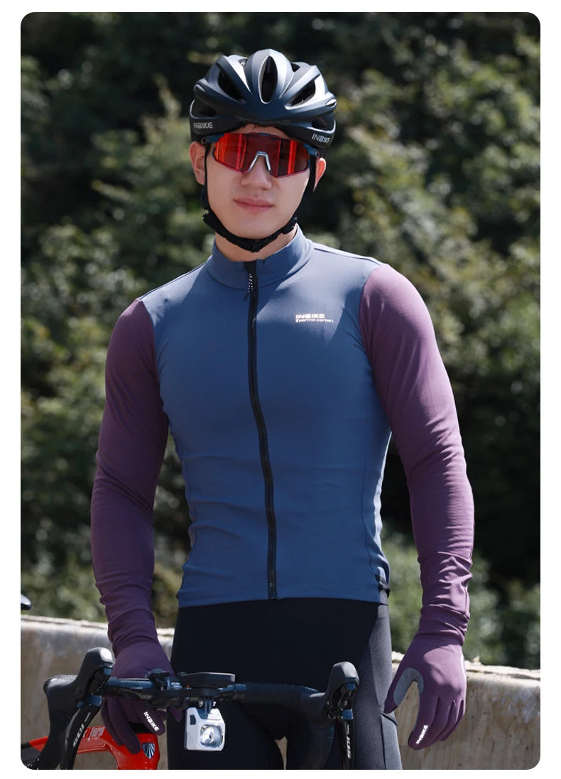 INBIKE Men’s Winter Cycling Jersey – Fleece, Reflective, Full Zippe