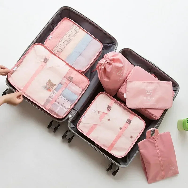 7-Piece Travel Organizer Bag Set – Packing Cubes for Clothes, Shoes & Accessories | Lightweight, Foldable & Multi-Purpose