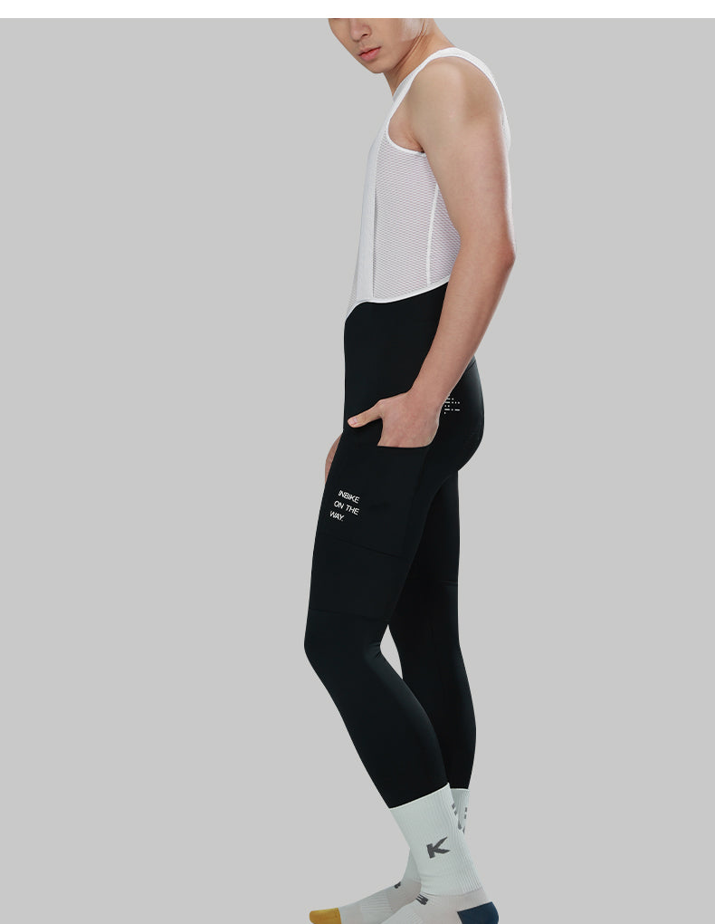 INBIKE Men’s Cycling Bib Tights – Padded MTB Bike Pants with Pocket